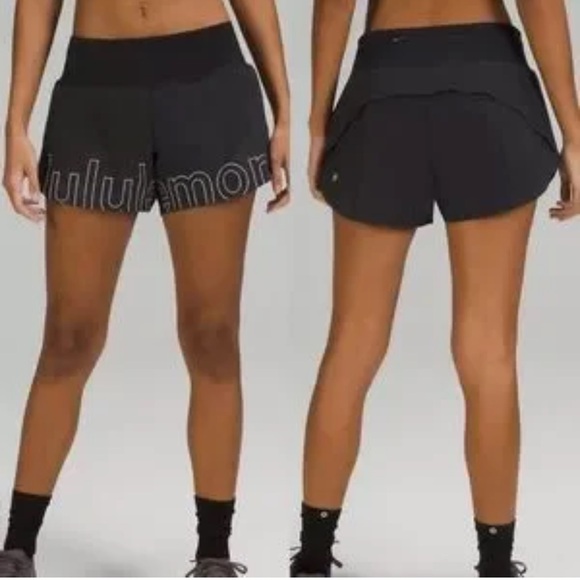 LULULEMON SPEED UP LINED BLACK SHORTS SIZE 4 - Picture 4 of 11